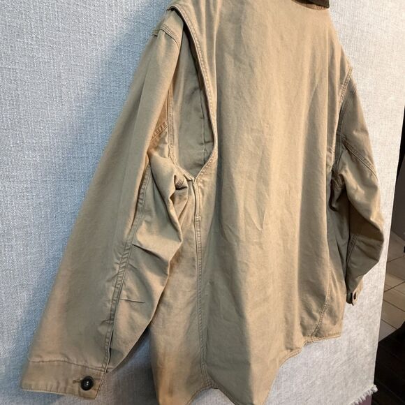 Orvis Jacket Mens XXL Brown Chore Barn Coat Canvas Quilt Lined Corduroy Collar - Picture 13 of 16